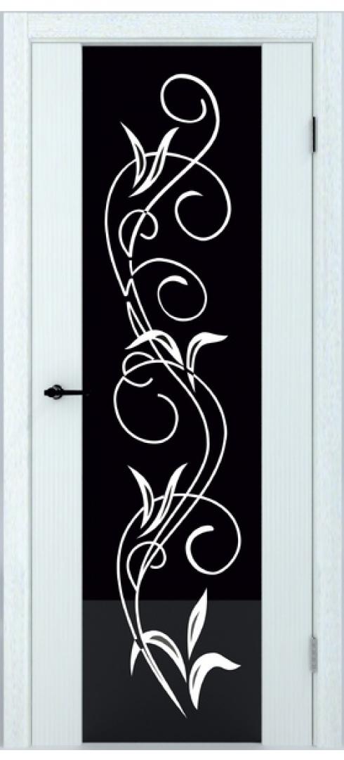 Дверь межкомнатная Люкс-1 ПО, триплекс черный с пескоструйным рисунком - Фабрика дверей «Атри»