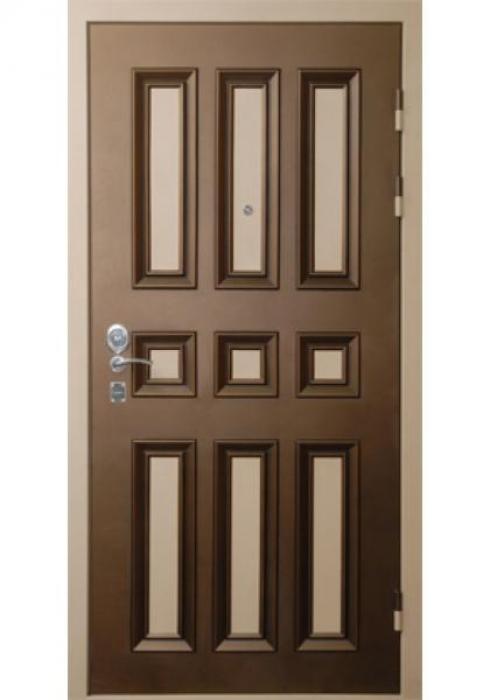 Дверь Сервис, Входная дверь Разноцветная филенка на металле - внешняя сторона 