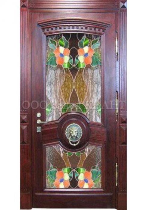 Входная металлическая дверь с витражом Квант - Фабрика дверей «Квант»