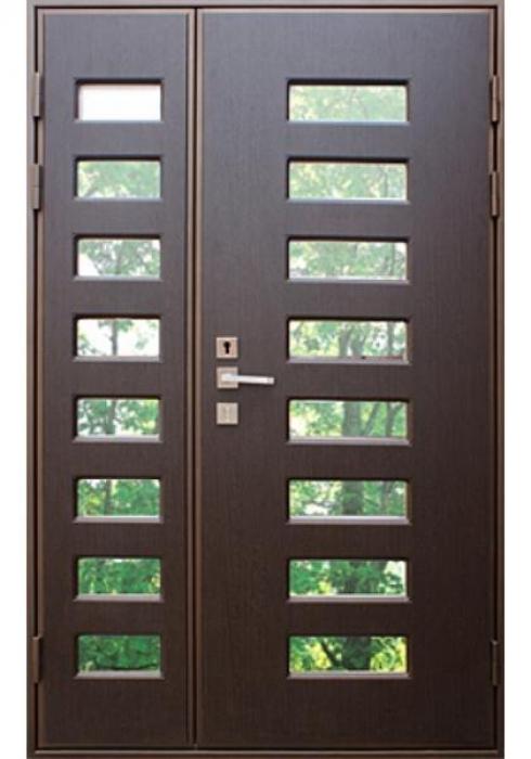 Входная стальная дверь высокопрочная со стеклопакетом - внешняя сторона  - Фабрика дверей «Дверь Сервис»